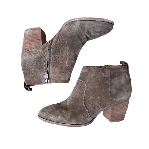Madewell The Brenner Boot in Suede Tan Brown Side Zip Ankle Sz 9.5 - Picture 9 of 16